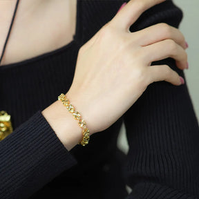 Pulsera de Trébol de Cuatro Hojas Baño de Oro 18k