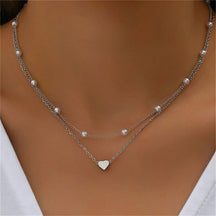 Collar de Doble Capa con Perlas