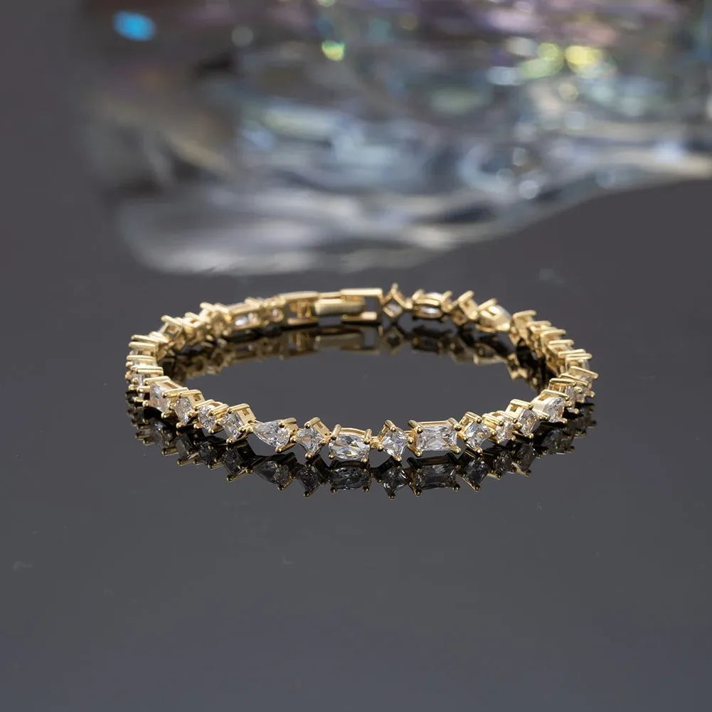 Pulsera Riviera en Plata Bañada en Oro 18K