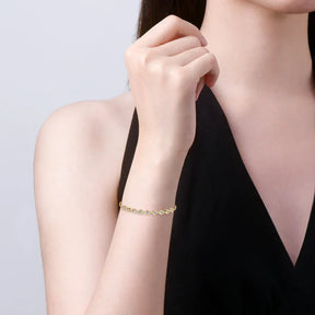 Pulsera Lívia en Plata Bañada en Oro 18k con Moissanites