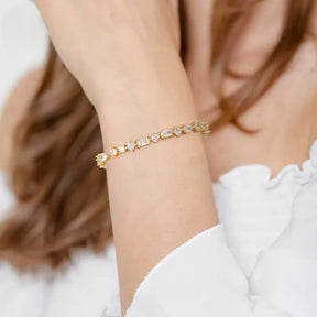 Pulsera Riviera en Plata Bañada en Oro 18K