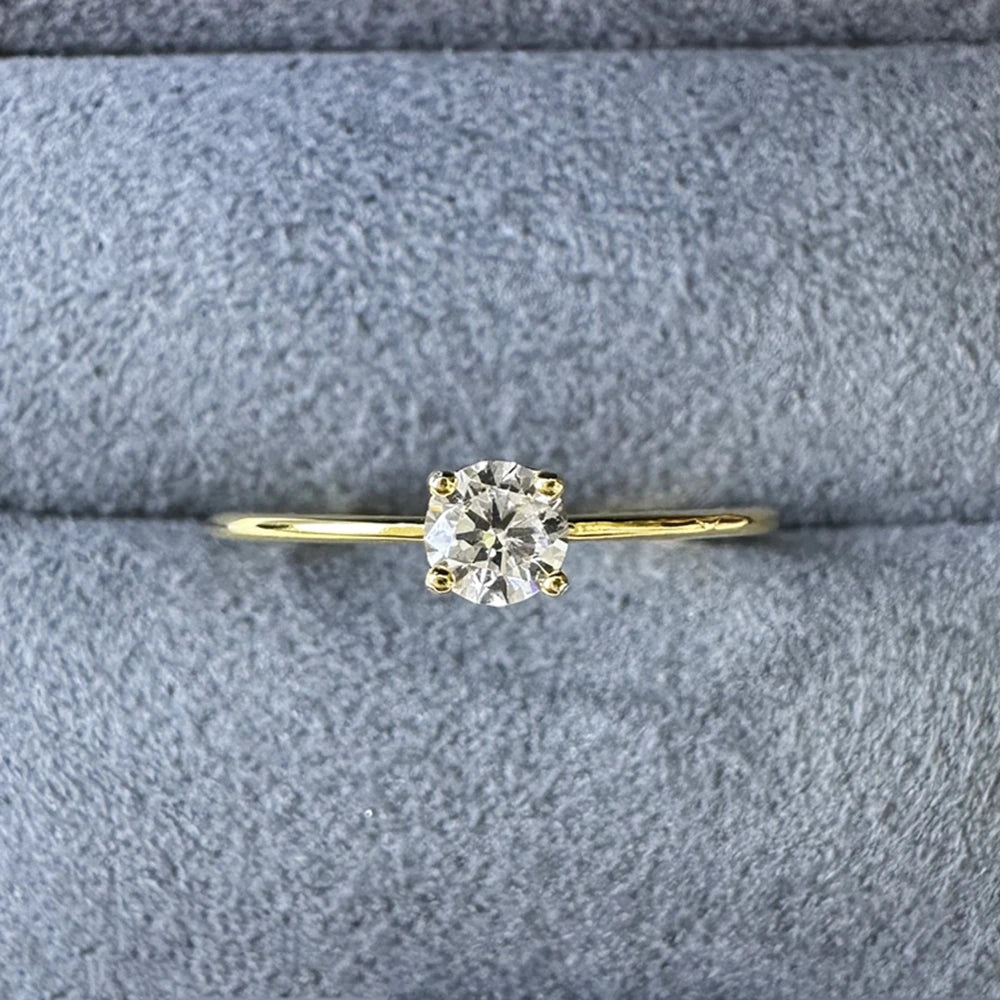 Anillo Piemont en Plata 925 Baño de Oro 18k con Moissanita