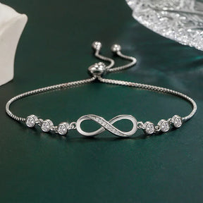 Pulsera Eslabón de Cristal en Plata