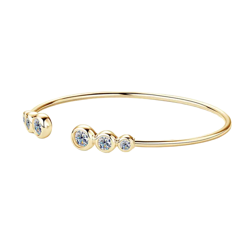 Pulsera Moissanite en Plata Bañada en Oro 18k