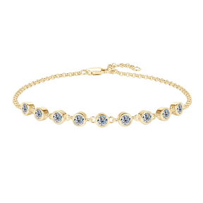 Pulsera Lívia en Plata Bañada en Oro 18k con Moissanites